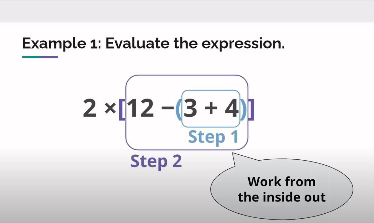 Screenshot of a fourth grade math video on simplifying parentheses and brackets developed for IXL Math.